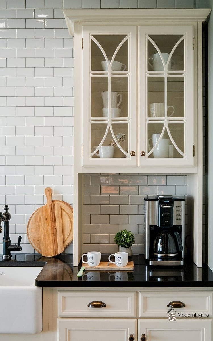 Subway Tile Behind a Coffee Station