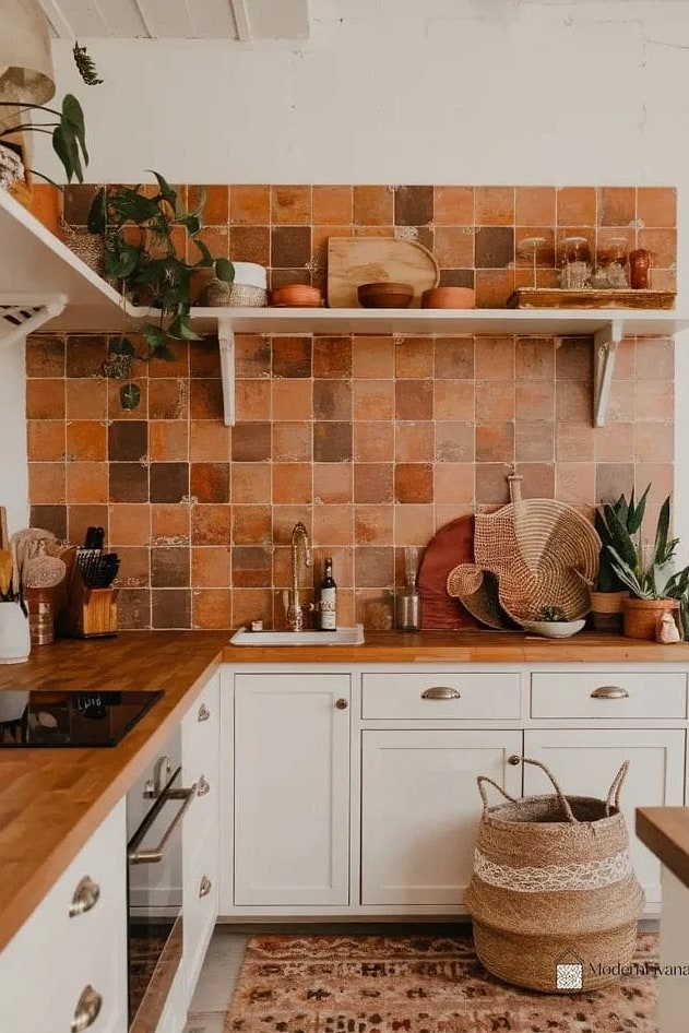 24 Terracota Backsplash Ideas to Inspire Your Next Renovation 23 Terracotta with Green Cabinetry