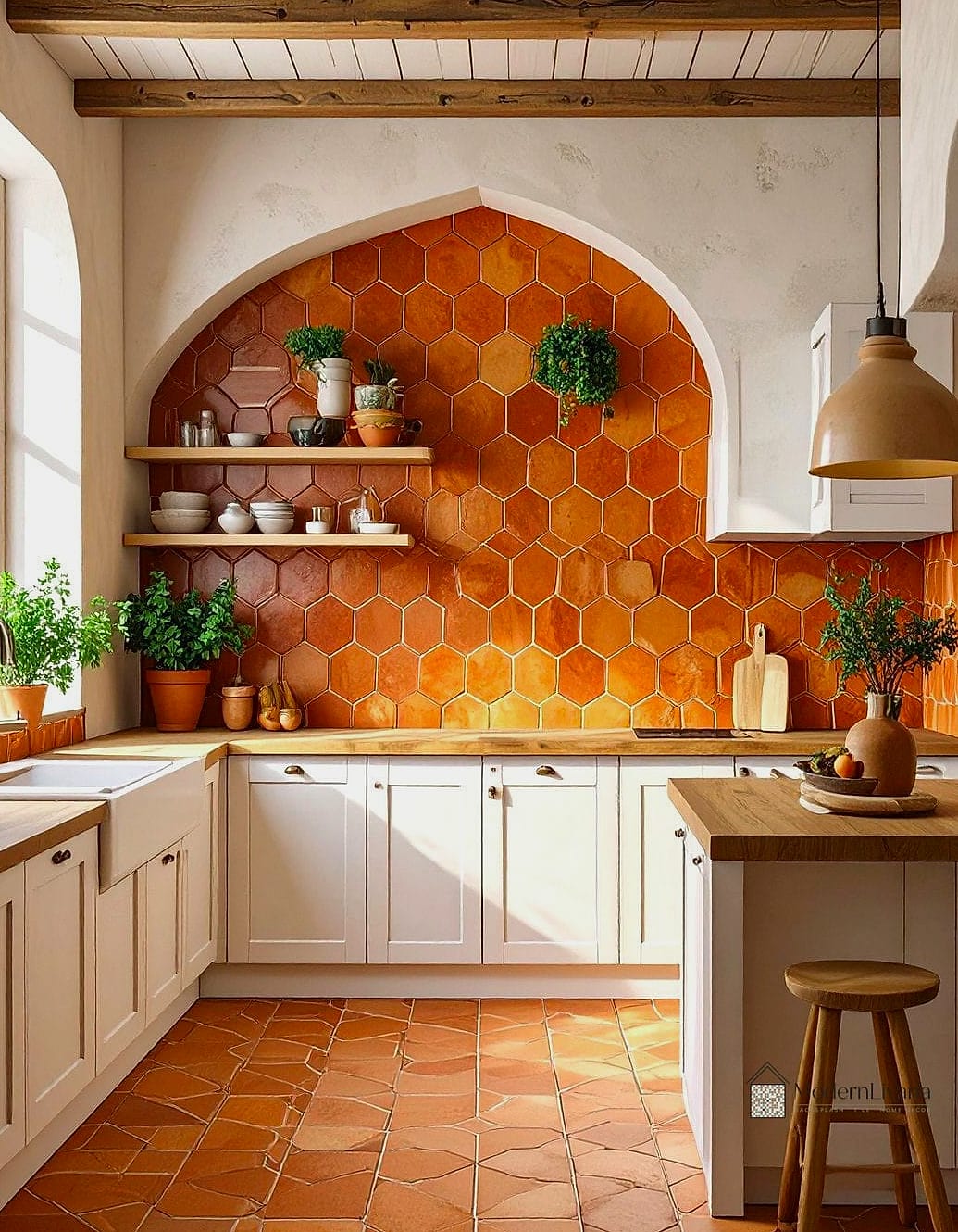 Terracotta-Inspired Backsplash Tile