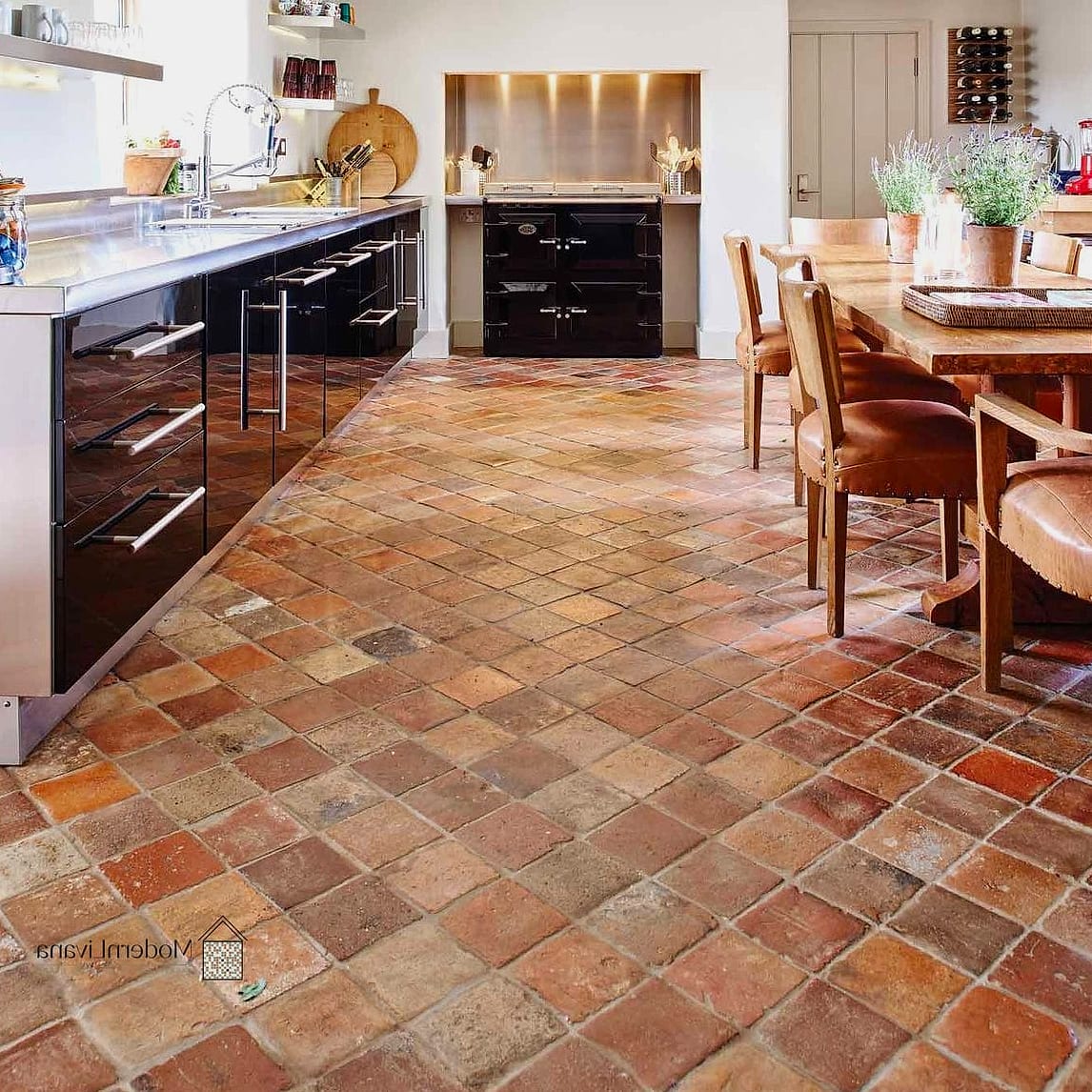 Terracotta-Inspired Glazed Tile Floors