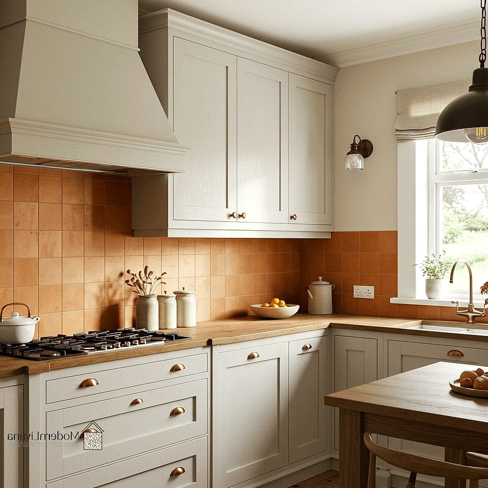 Terracotta Penny Tile Backsplash