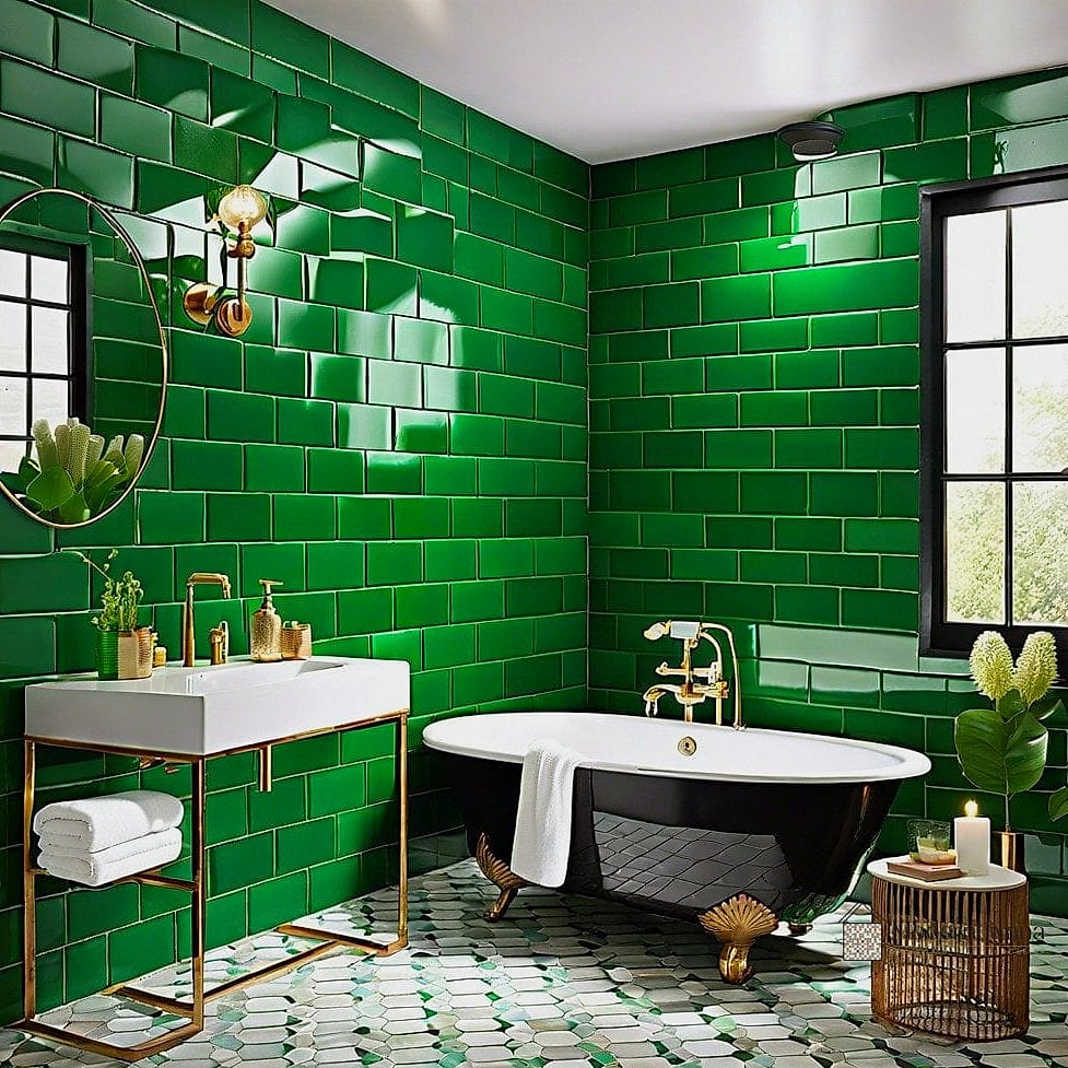 Textured Subway Tile Feature Wall