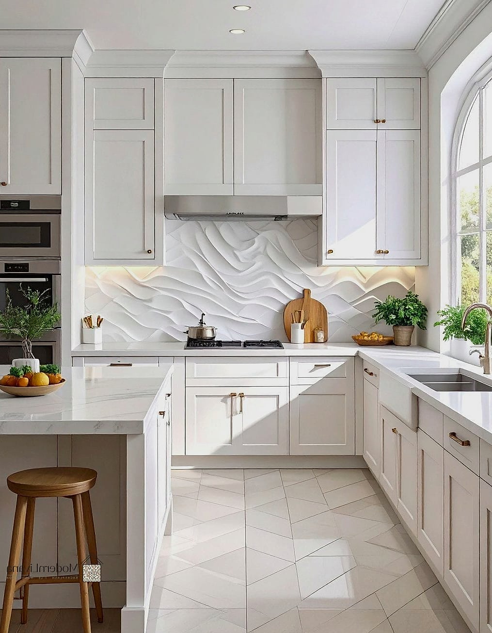 Textured 3D Tile in White