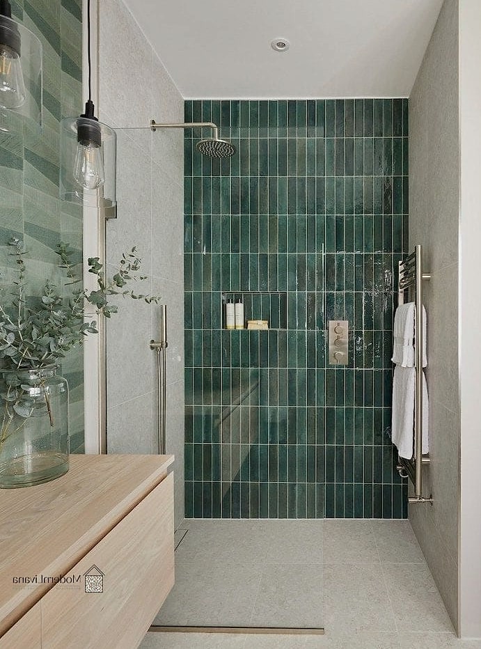 Textured Vertical Tile for a Spa-Like Bathroom