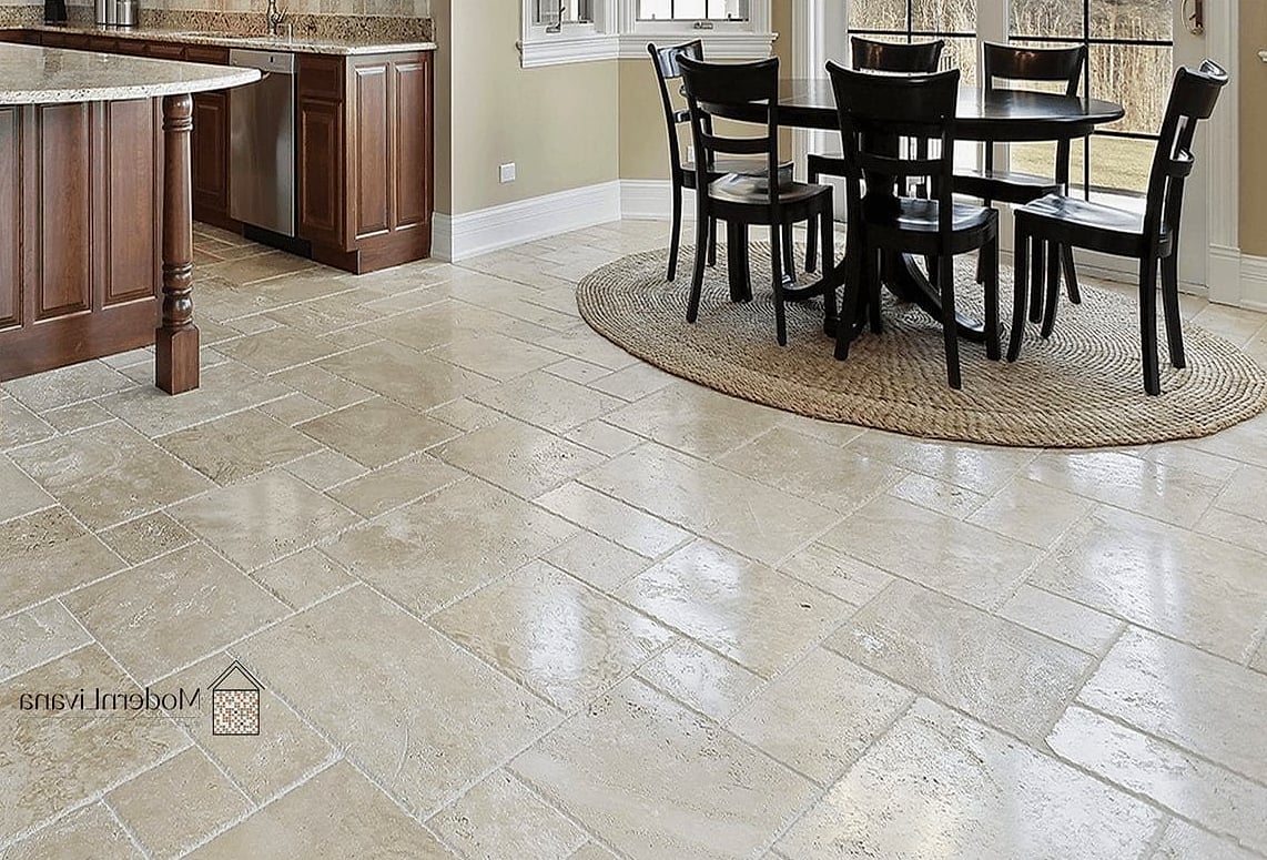 Travertine Floors With Layered Lighting