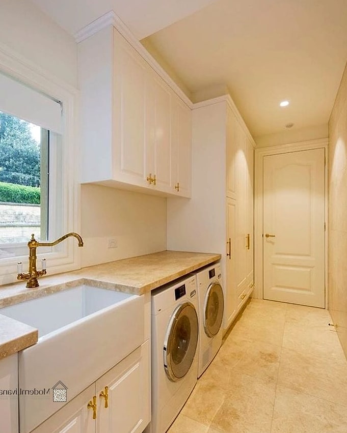 Travertine Laundry Room Flooring