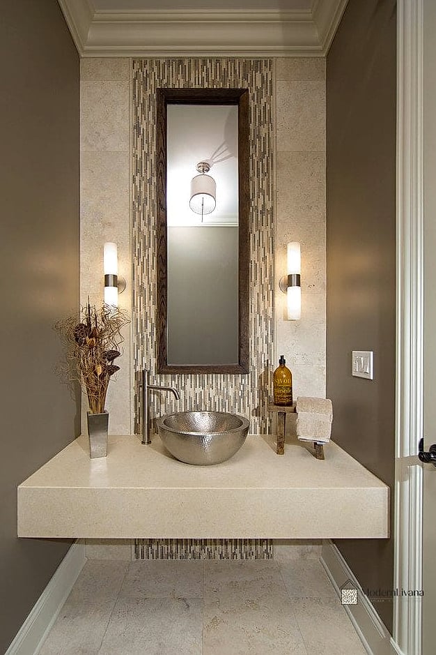 Travertine Powder Room Makeovers