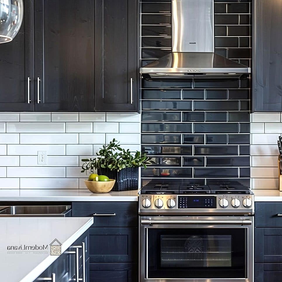 Two-Tone Subway Tile Kitchen
