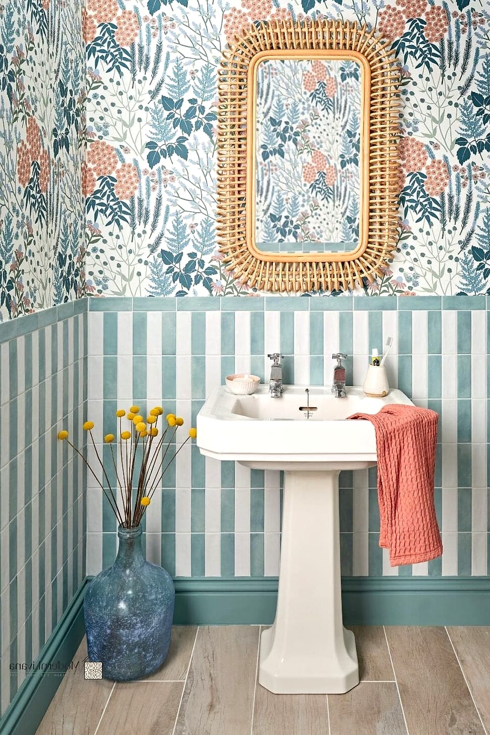 Two-Tone Vertical Tile Wall