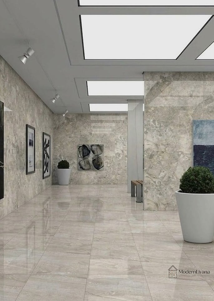 Two-Tone Glazed Tile Bathroom Design