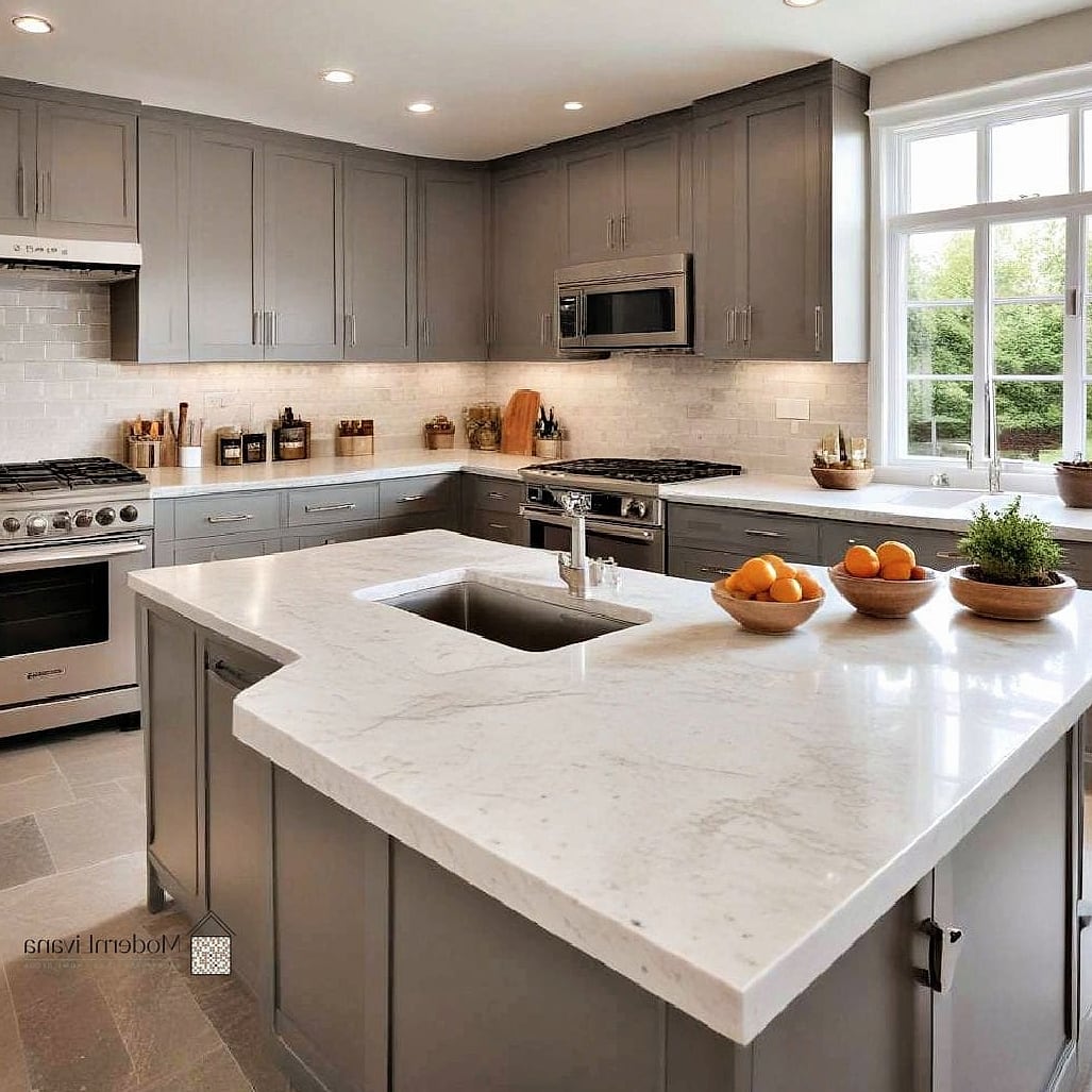 21 Stylish Kitchen Ideas That Maximize Style and Function 15 Use Quartz Countertops for Durability