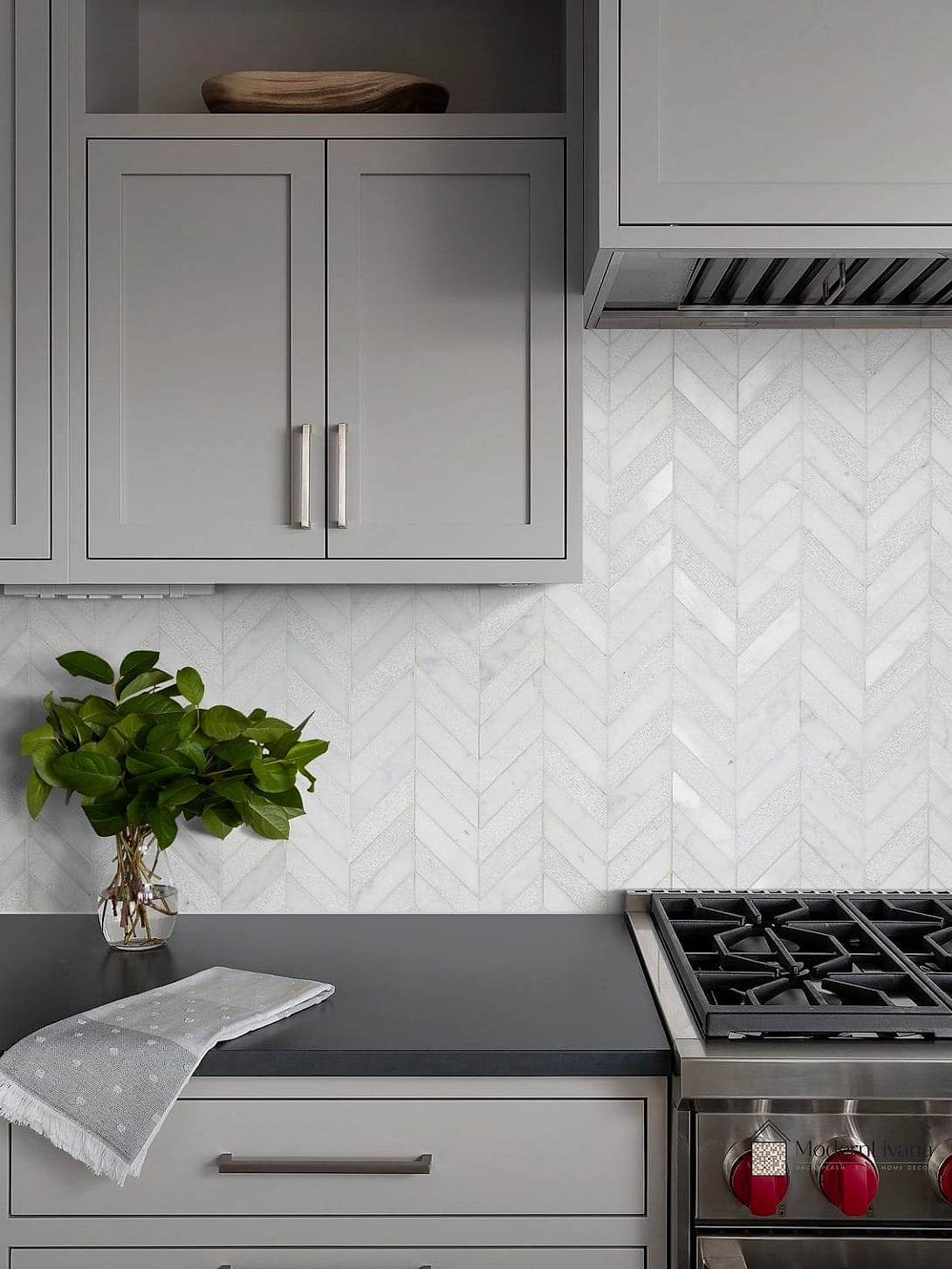 28 White Chevron Backsplash Ideas That Maximize Style and Function 13 Vertical Chevron Installation