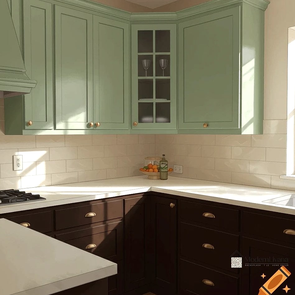 Vertical Sage Green Subway Tile