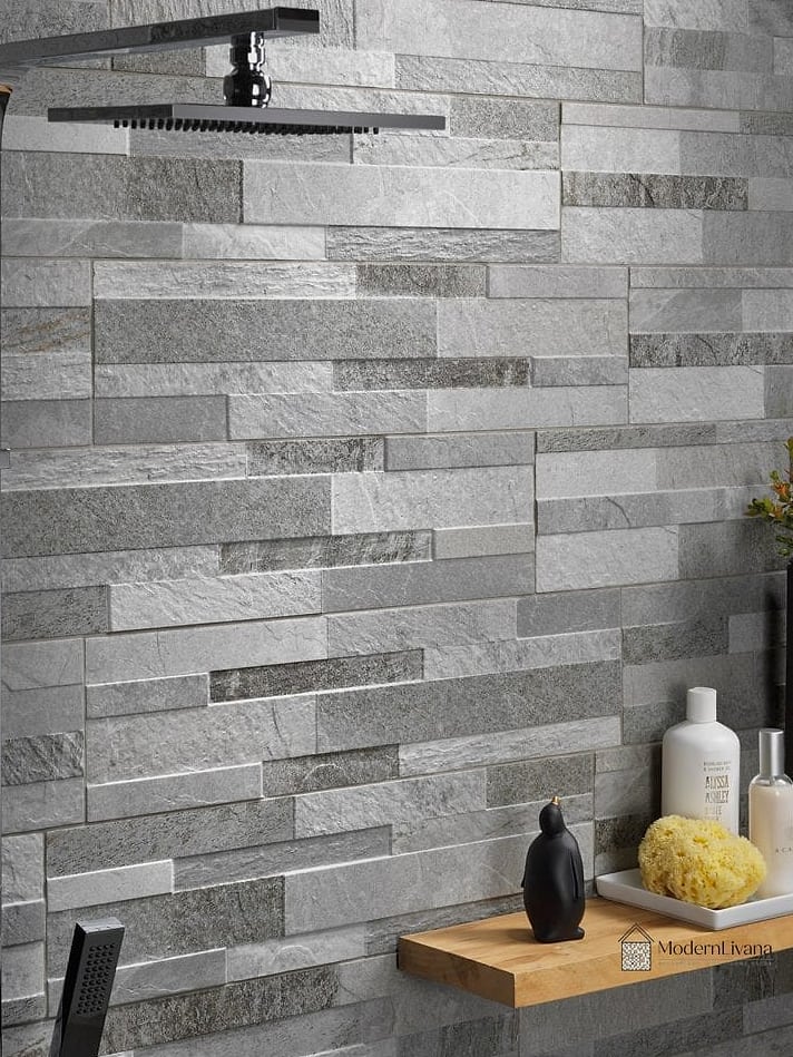 Vertical Slate Wall Feature