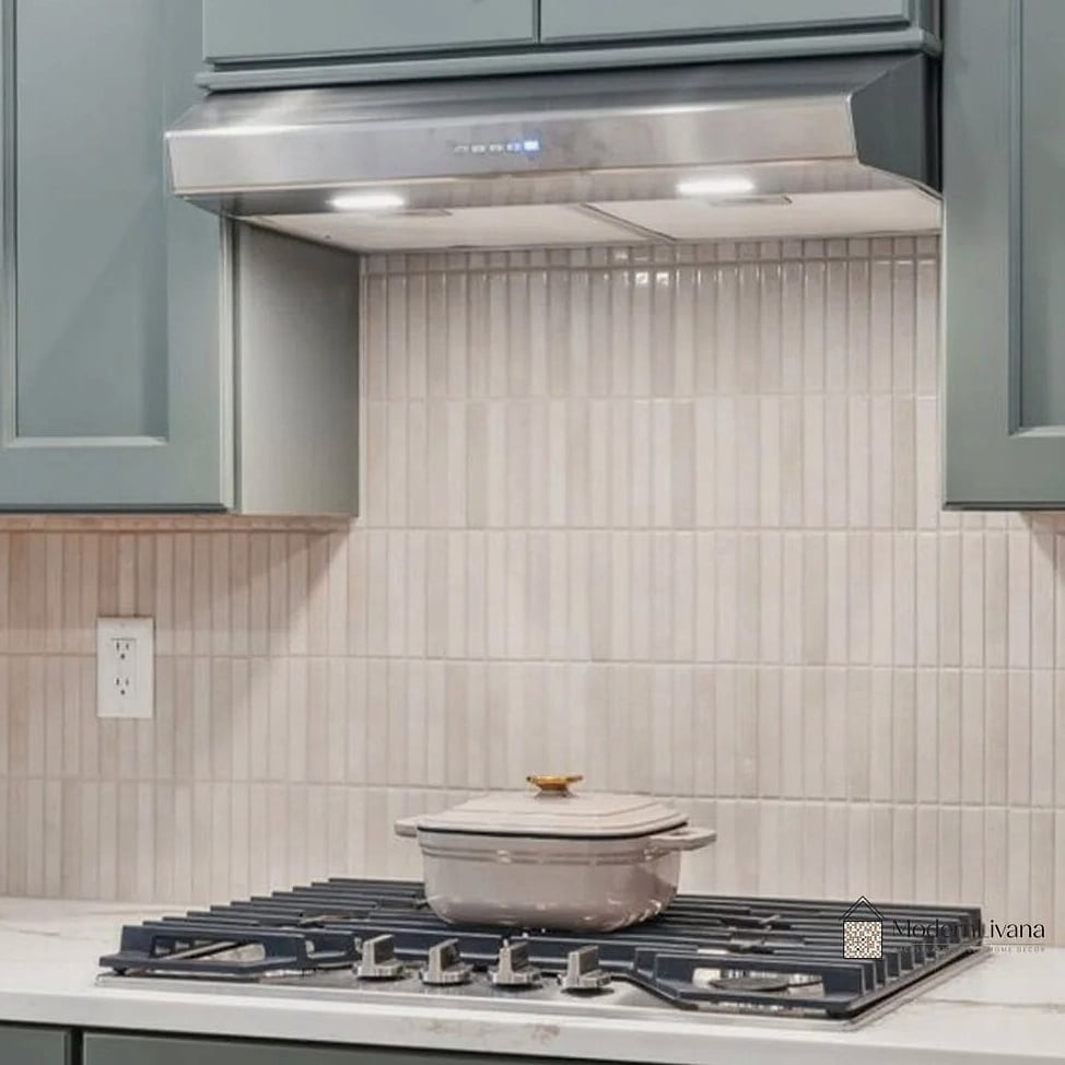 Vertical Stack Kitchen Backsplash