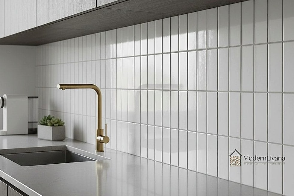 Vertical Subway Tile with Pencil Trim