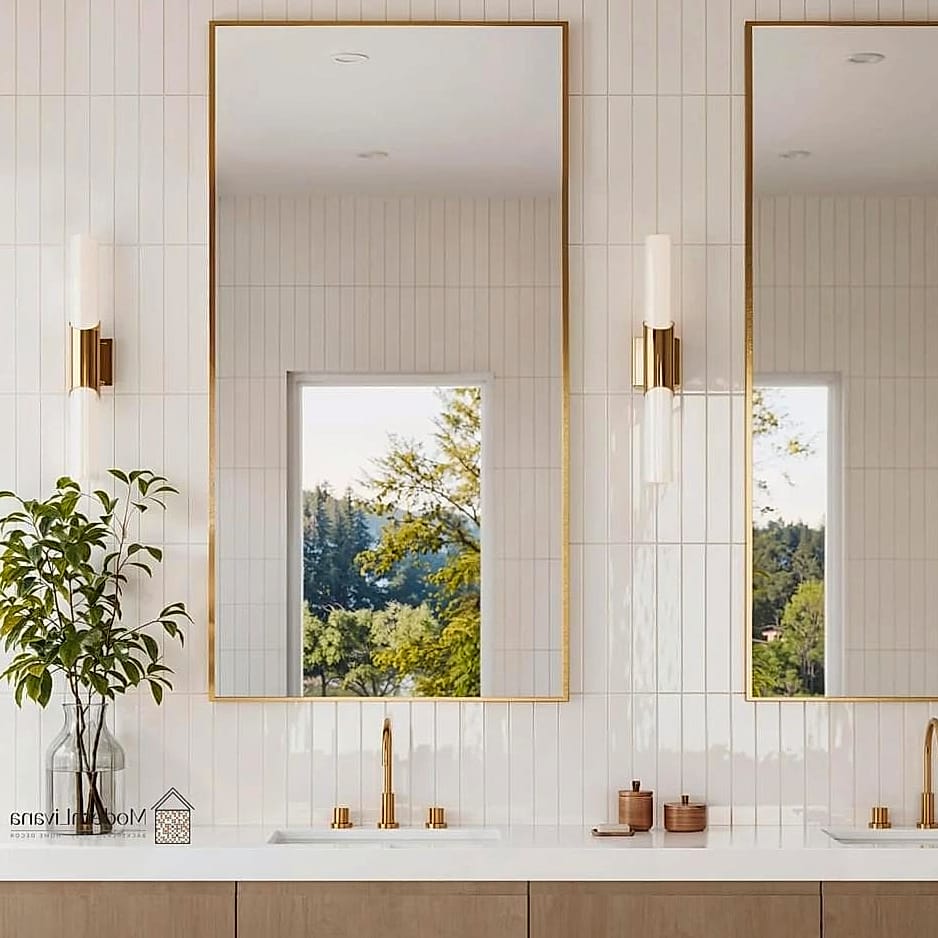 Vertical Tile Behind Open Shelving