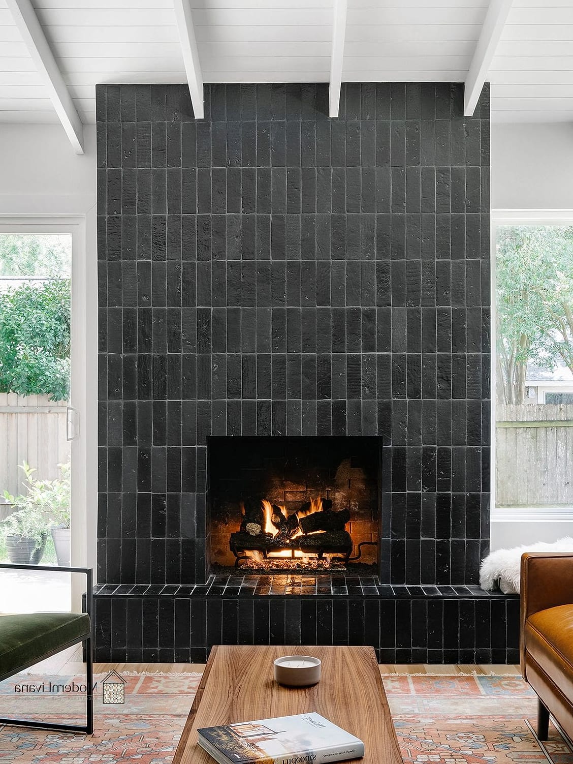 Vertical Tile Fireplace Surround
