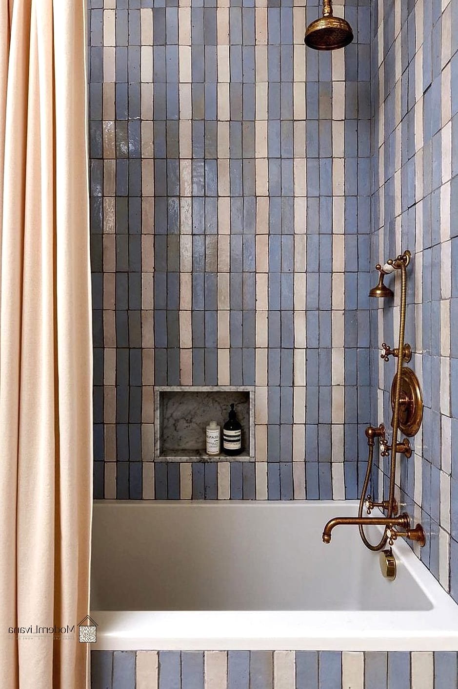 Vertical Zellige Tile with Handmade Texture