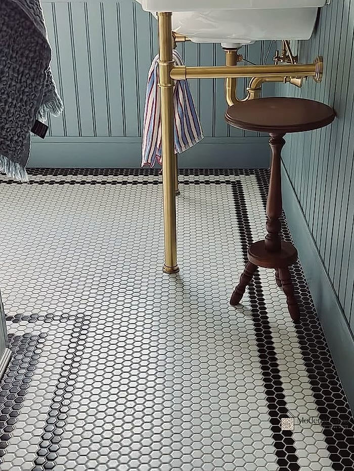 Vintage-Inspired Bathroom Floor