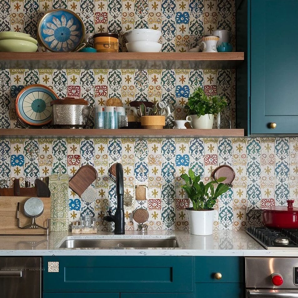 23 Multicolor Backsplash Ideas That Are Stylish and Practical 13 Vintage-Inspired Floral Tiles