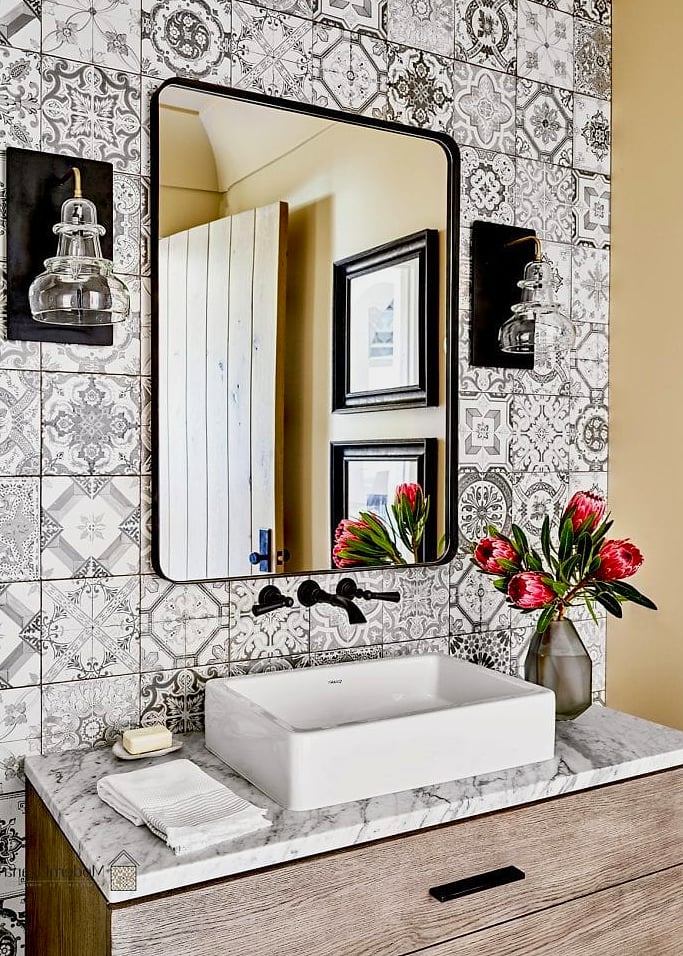 Wallpaper Above a Short Tile Splash