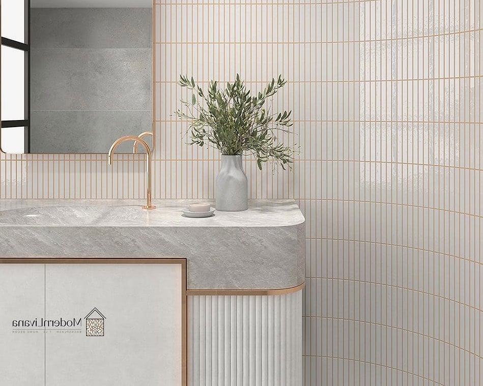 Warm White Kit Kat with Charcoal Grout