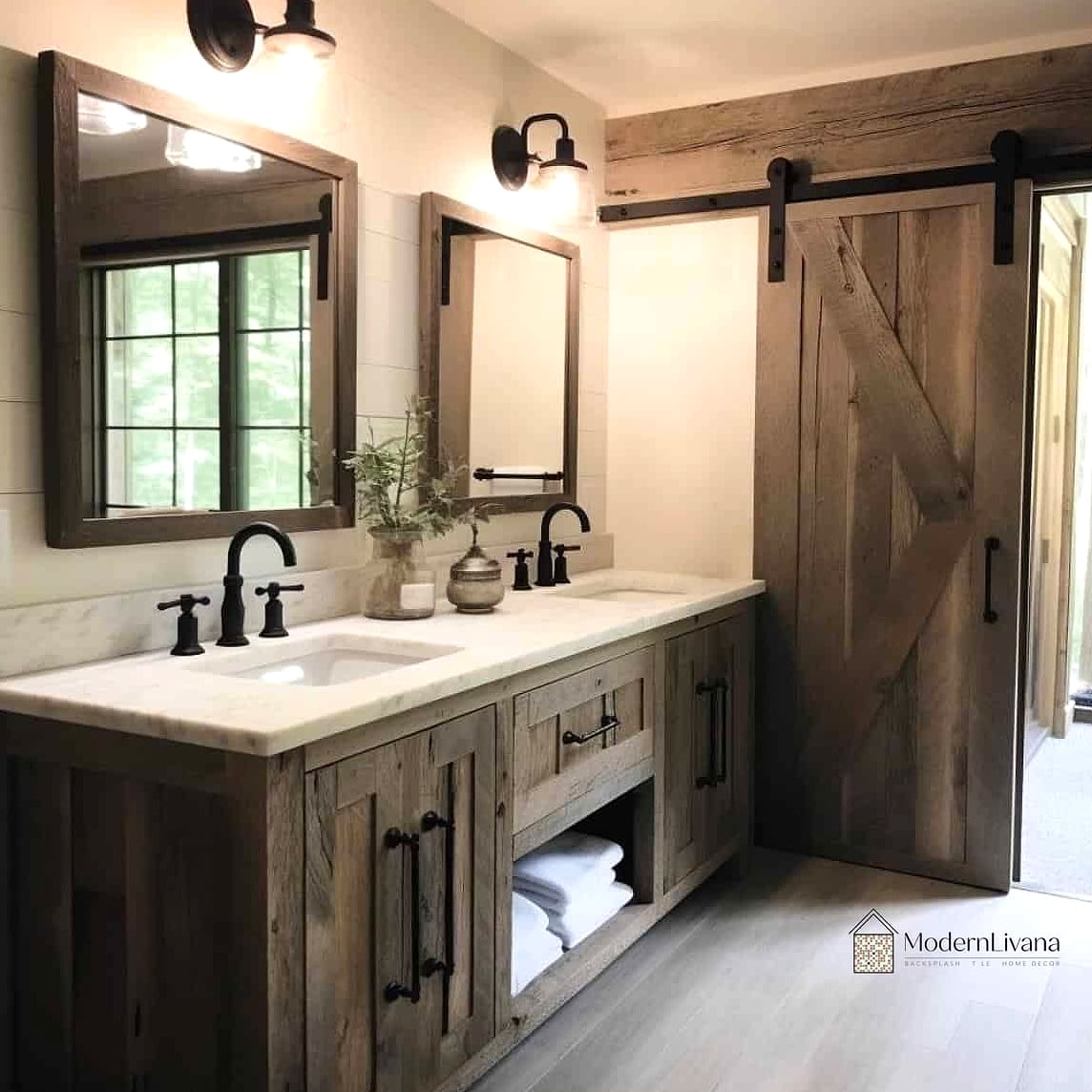Warm Wood Vanity With Turned Legs