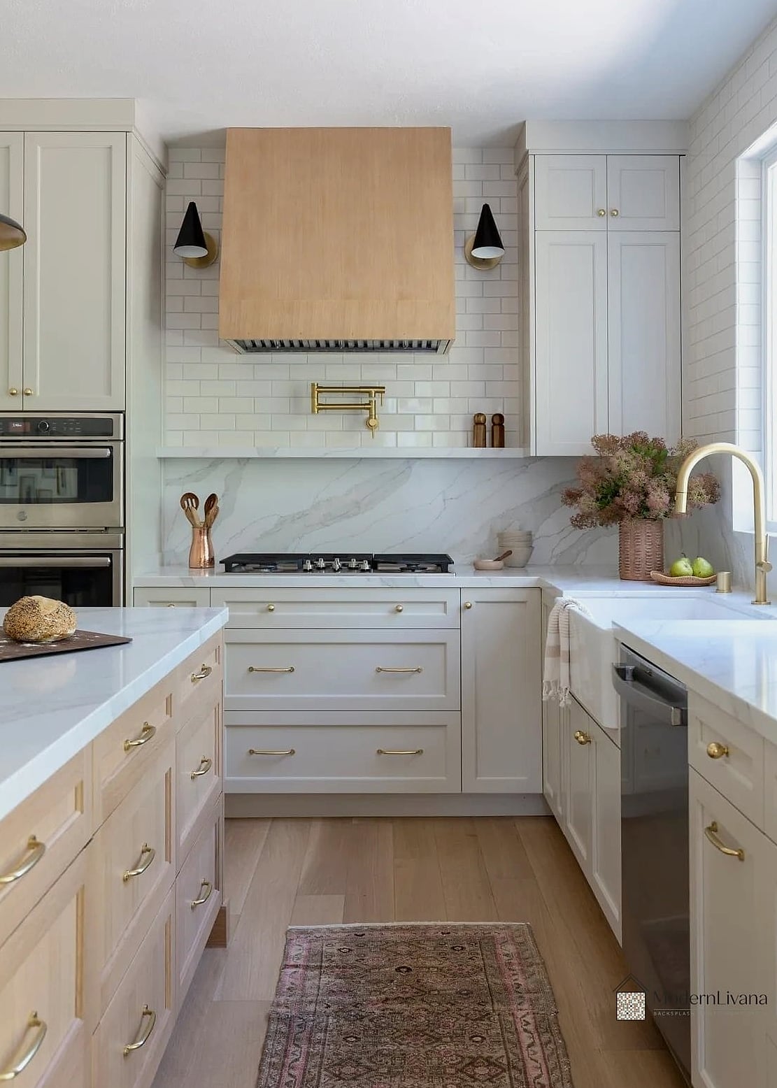 Warm Wood Accent Backsplash