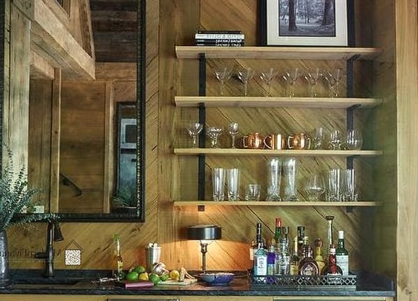 Warm Wood Accent Backsplash