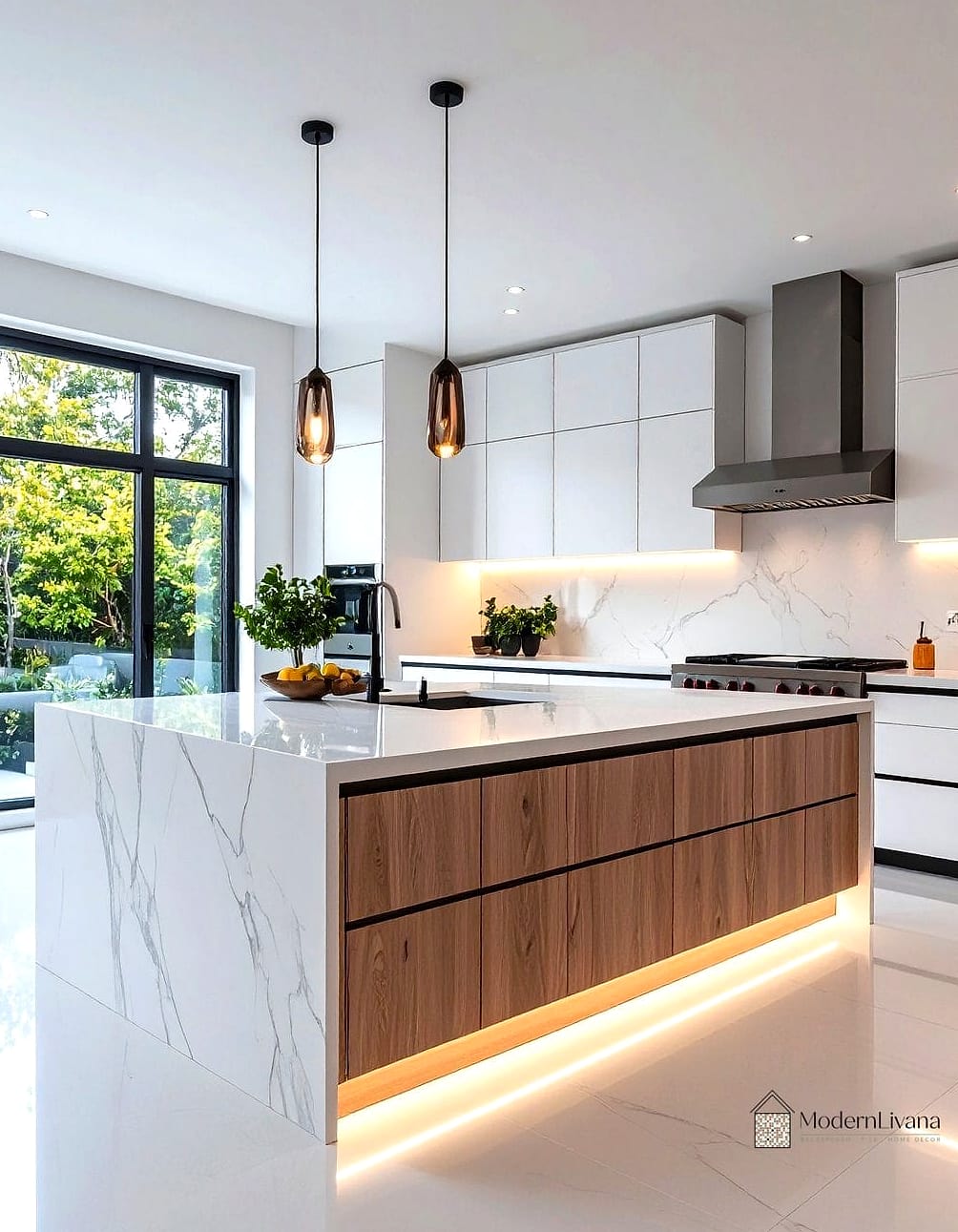 Waterfall Quartz Countertops