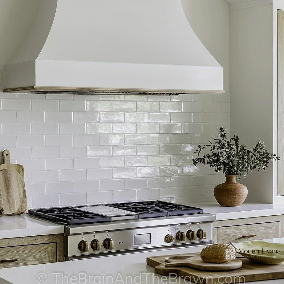 28 White Ceramic Tile Ideas Perfect for Any Budget 27 White Ceramic Backsplash with Floating Shelves