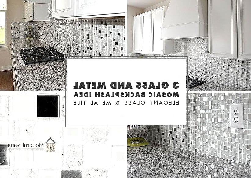 27 White Glass Metal Backsplash Ideas That Are Absolutely Worth It 6 White Glass Tile With Brass Metal Accents