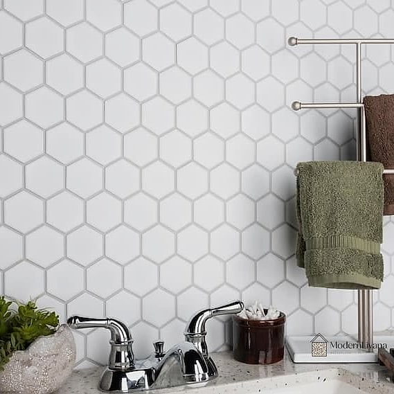 White Hexagon Tile