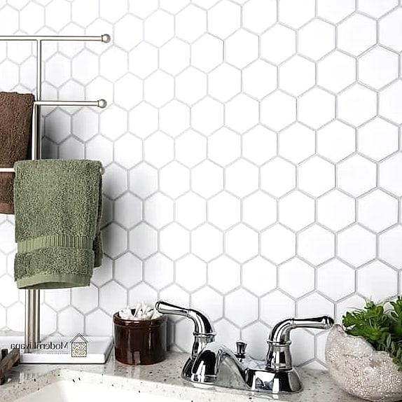 28 White Ceramic Tile Ideas Perfect for Any Budget 17 White Hexagon Ceramic Tile