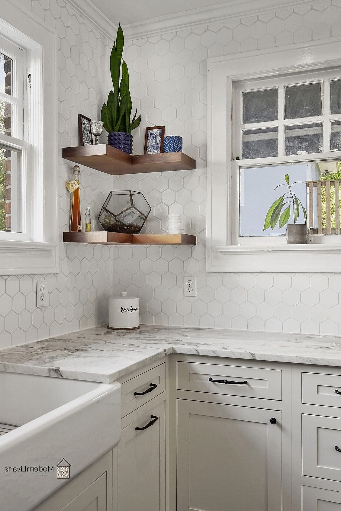 White Hexagon Around a Window