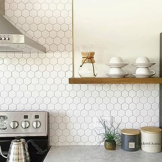 White Hexagon Tile