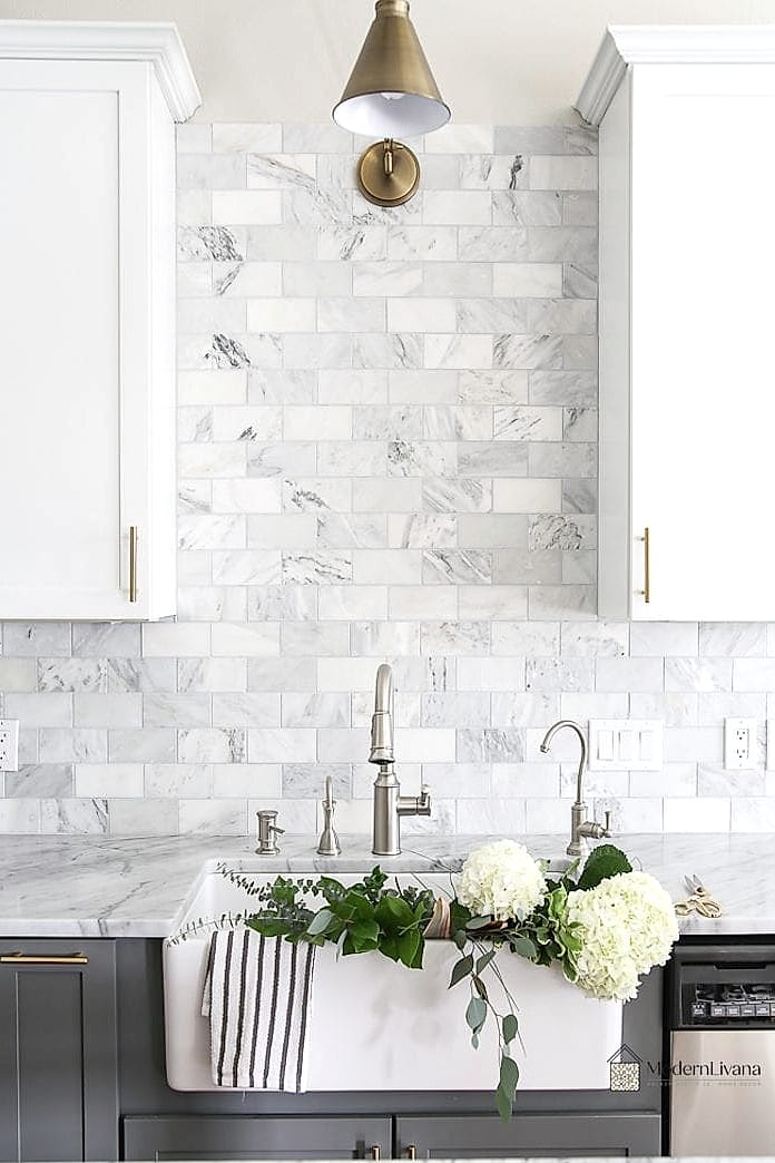 26 White Backsplash Ideas That Will Transform Your Space 6 White Marble Tile with Soft Veining