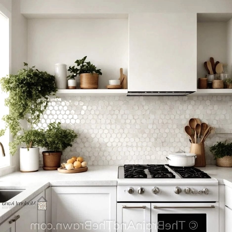 23 White Backsplash Ideas That Will Transform Your Space 18 White Penny Tile Backsplash