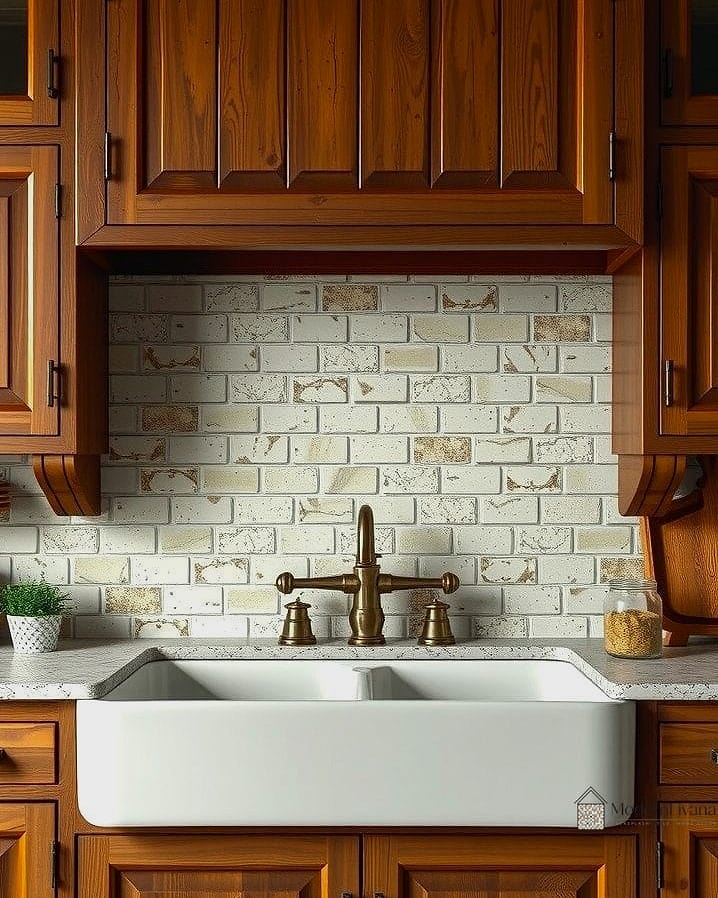 24 Rustic Backsplash Ideas to Inspire Your Next Renovation 3 White Subway Tile with Warm Wood Accents