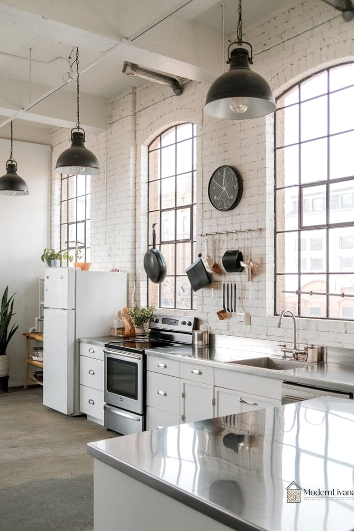 25 Industrial Kitchen Ideas From Homes We Absolutely Love 8 White Subway Tile with Dark Grout
