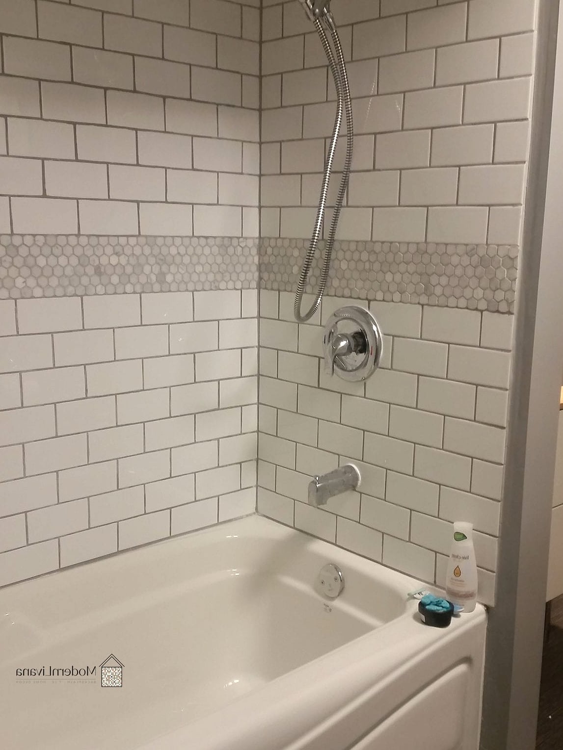 White Subway Tile Around a Bathroom Vanity