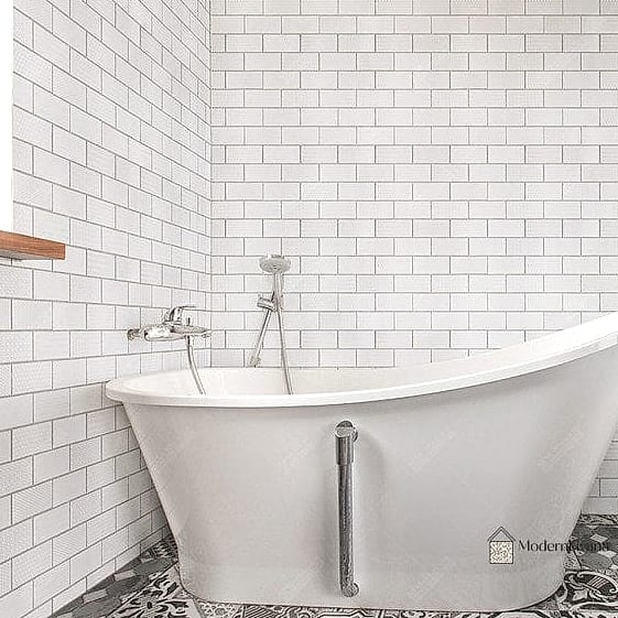 White Subway Tile with a Mosaic Tile Accent