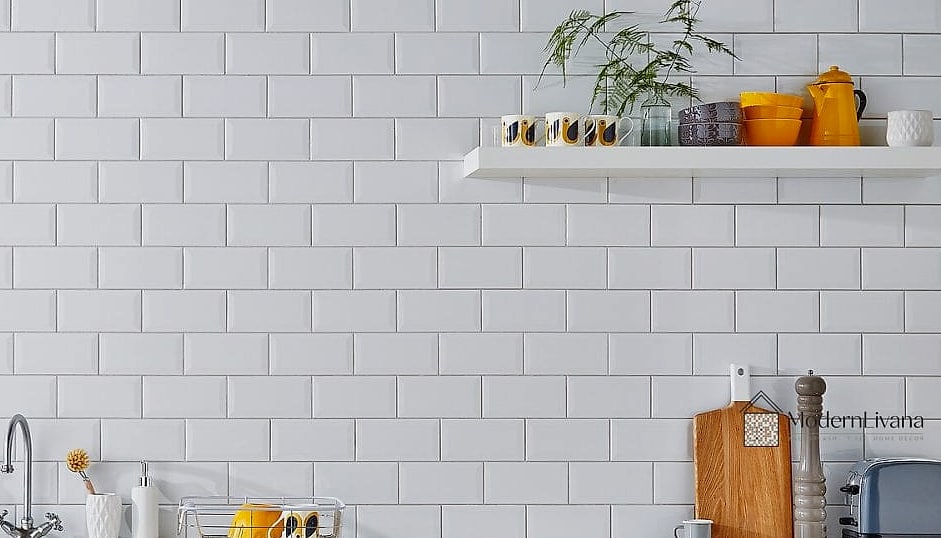 White Subway Tile with Colored Grout