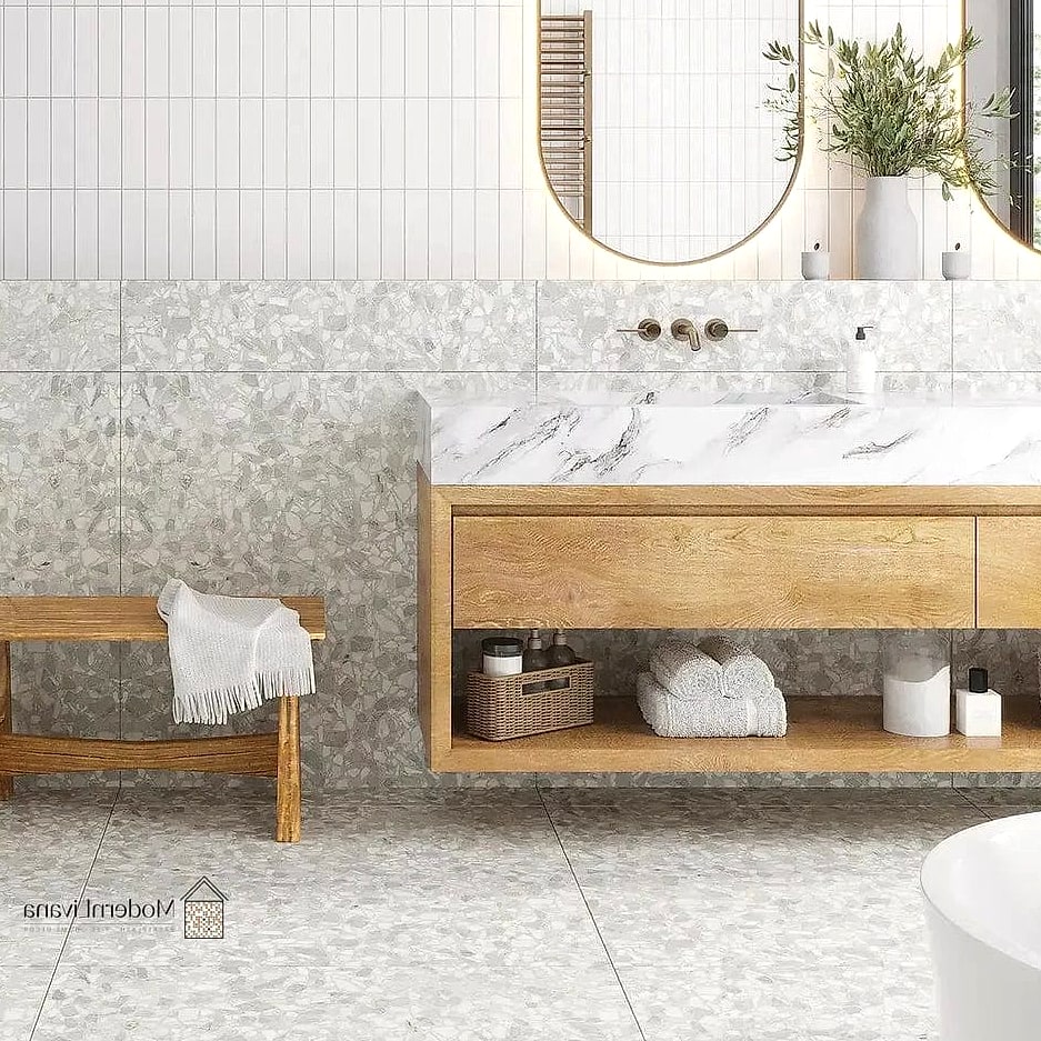 White Terrazzo-Look Porcelain