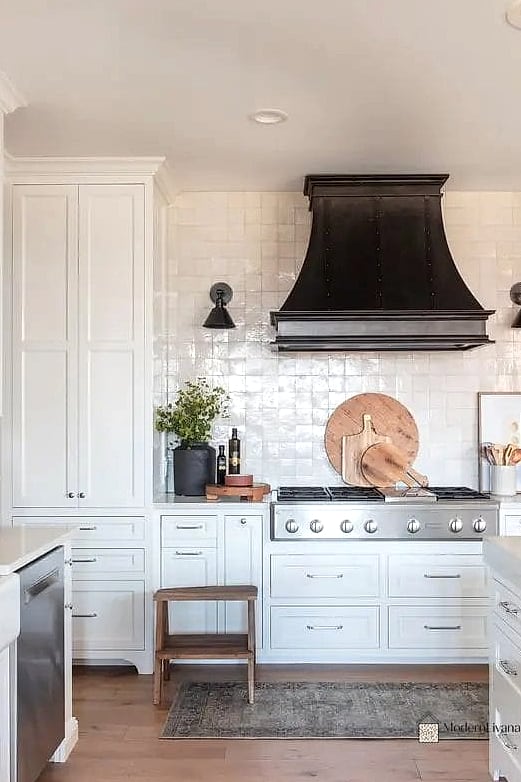 20 White Backsplash Ideas That Will Transform Your Space 5 White Zellige Tile with Handmade Texture