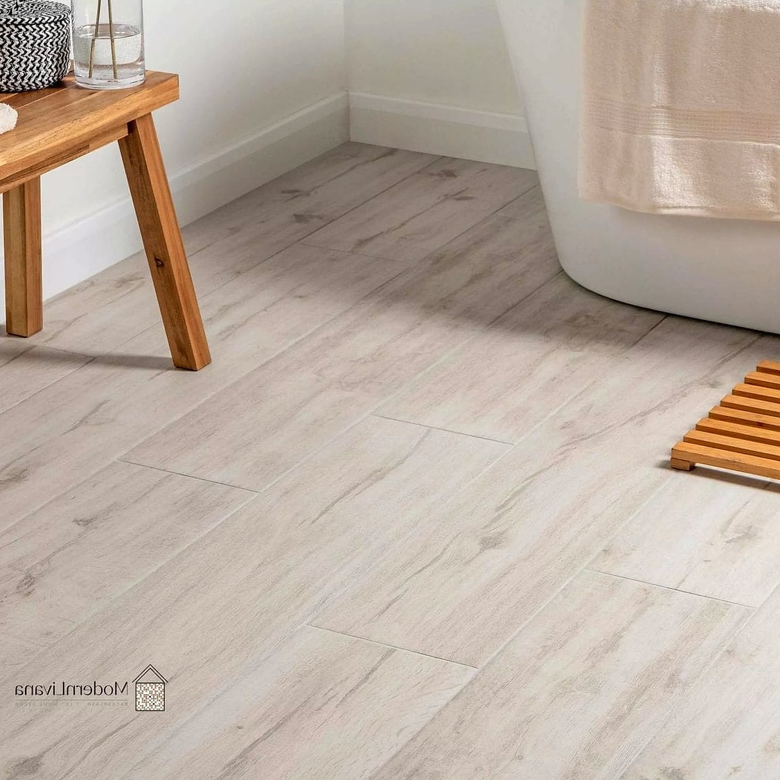 Wood-Look White-Washed Porcelain Plank