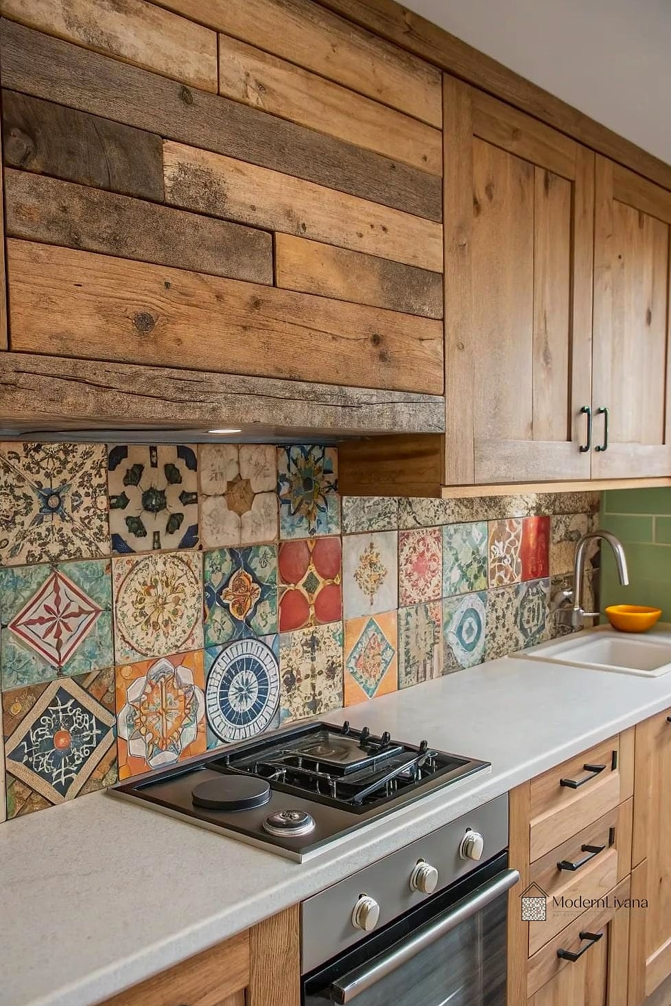 24 Rustic Backsplash Ideas to Inspire Your Next Renovation 23 Wood-Look Porcelain Tile
