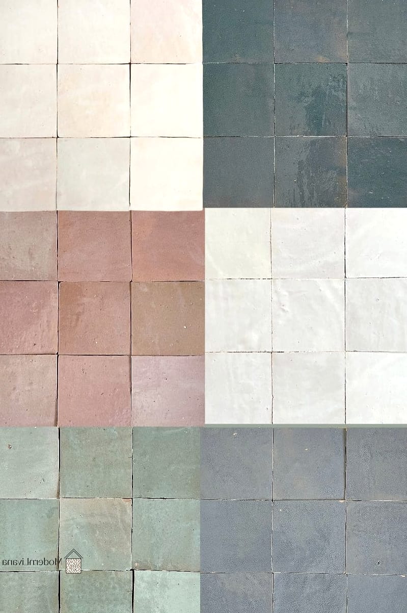 Zellige-Inspired Square Tile Texture