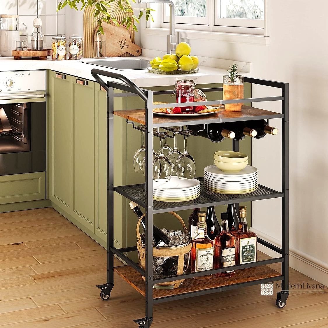 Add a Small Bar Cart or Coffee Station